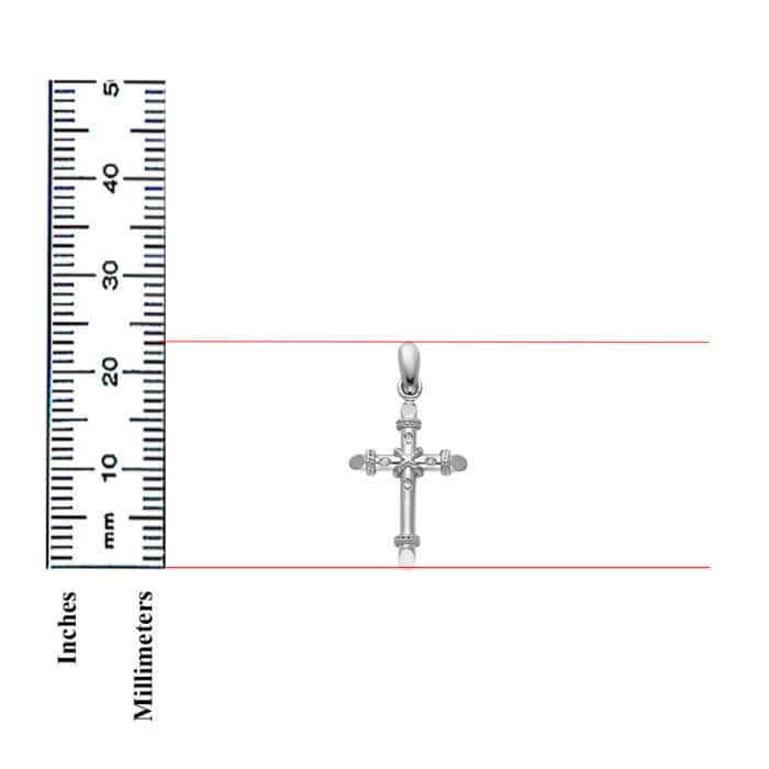 14K White Gold Religious Cross Pendant - Image 3