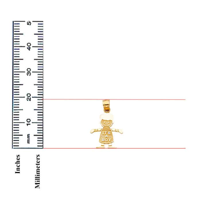 14K Yellow Gold Boy Pendant - Image 3
