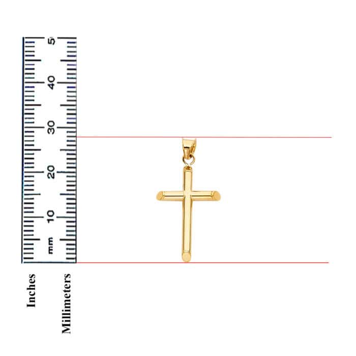 14K Yellow Gold Classic Cross Religious Pendant - Image 3