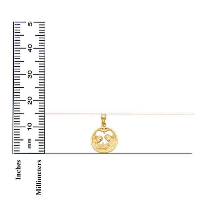 14K Yellow Gold Baptism Religious Pendant - Image 3