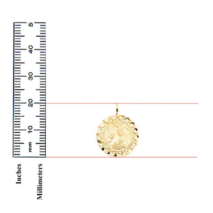 14K Yellow Gold Religious Baptism Pendant - Image 3