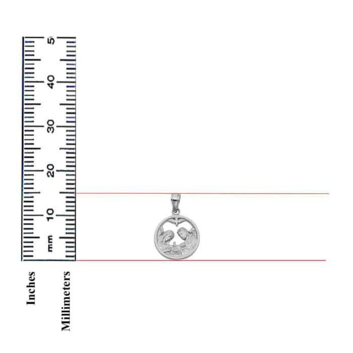 14K White Gold Religious Baptism Pendant - Image 3
