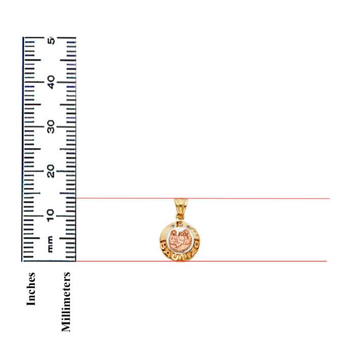 14K Two Tone Gold Religious Baptism Pendant - Image 3