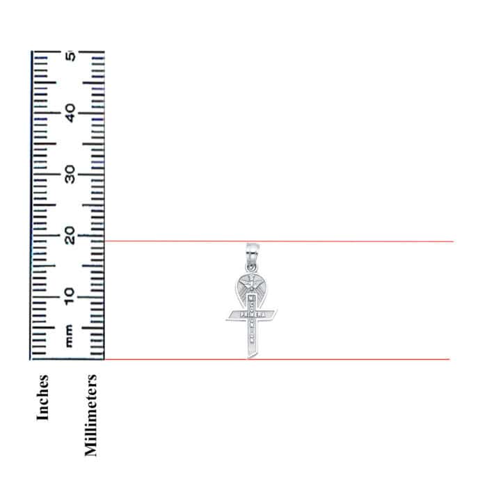 14K White Gold Religious Communion Cross Pendant - Image 3