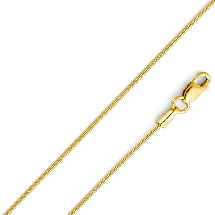 14K Yellow Gold 0.7mm Round Snake Chain