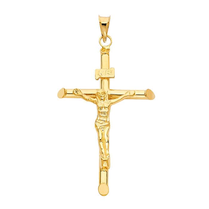 14K Yellow Gold Religious Crucifix Pendant