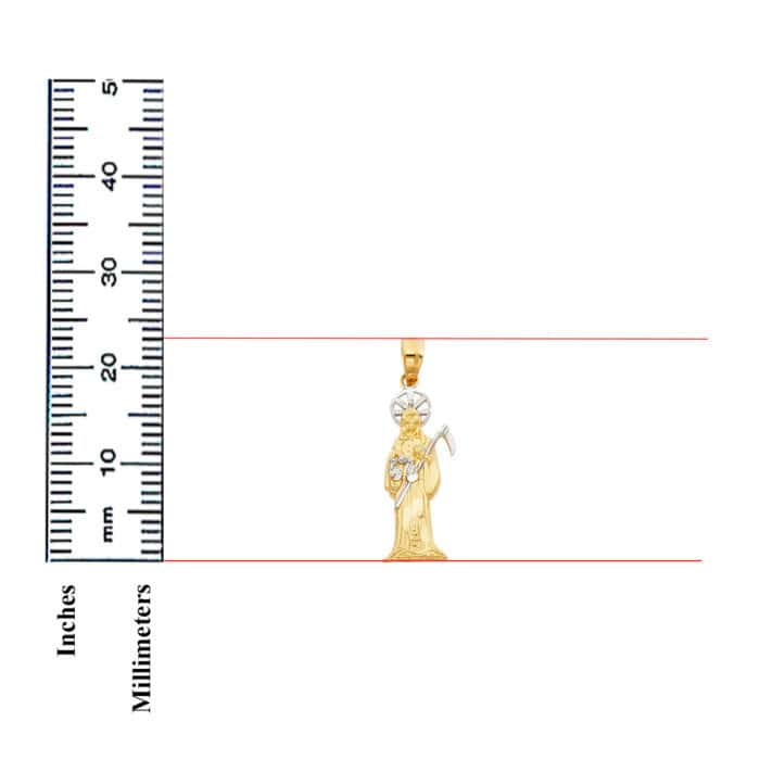 14K Two Tone Gold Devil Religious Pendant - Image 3