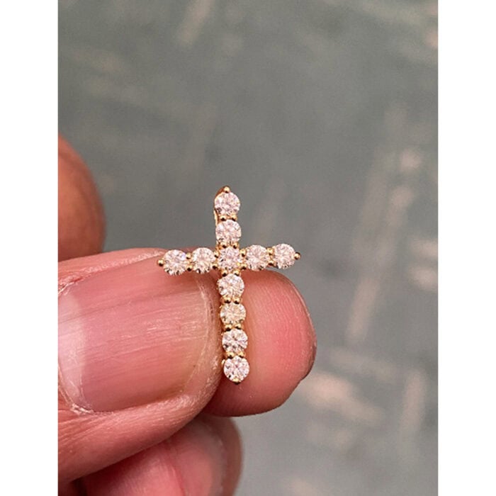 10k Yellow Gold 0.55ct Diamond Cross Pendant for Necklace Chain Religious Christian Pendant, Cross Pendant, Diamond Cross Pendant - Image 6