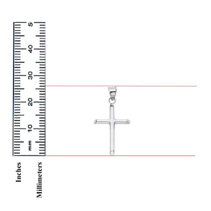 14K White Gold Religious Cross Pendant - Image 3