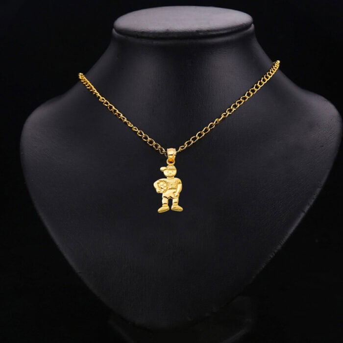 14K Yellow Gold Boy with Ball Pendant - Image 2
