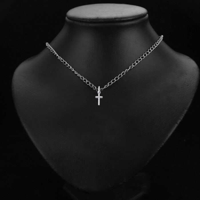 14K White Gold Cross Religious Pendant - Image 3