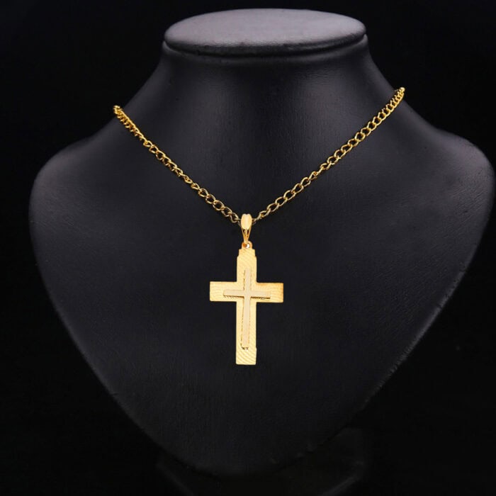 14K Yellow Gold Religious Cross Pendant - Image 2