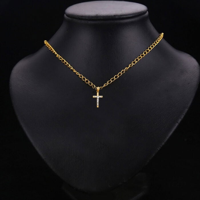 14K Two Tone Gold Jesus Crucifix Cross Religious Pendant - Image 3