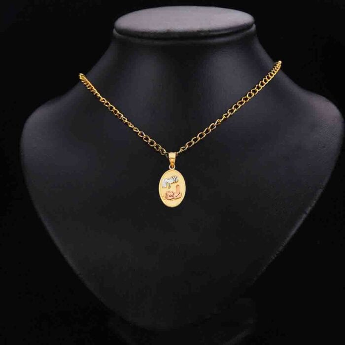 14K Tri Color Gold Religious Pendant - Image 2