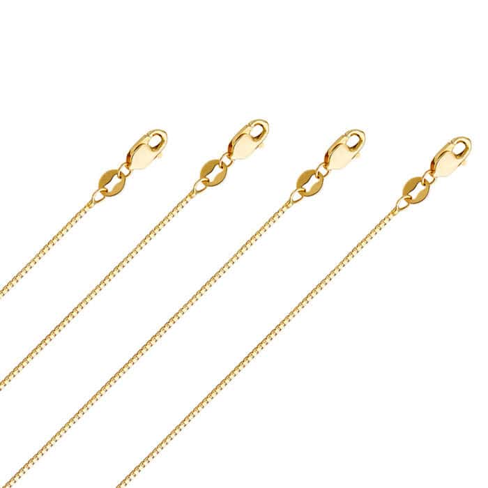 14K Yellow Gold 0.8mm Box Chain - Image 3