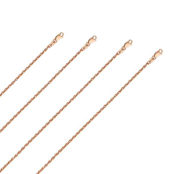 14K Rose Gold 2.2 mm Double Link Hollow Rope Chain - Image 2