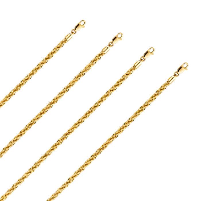 14K Yellow Gold 4mm Fancy Hollow Rope Chain - Image 4