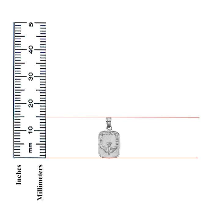 14K White Gold Religious Holy Spirit Dove Pendant - Image 2