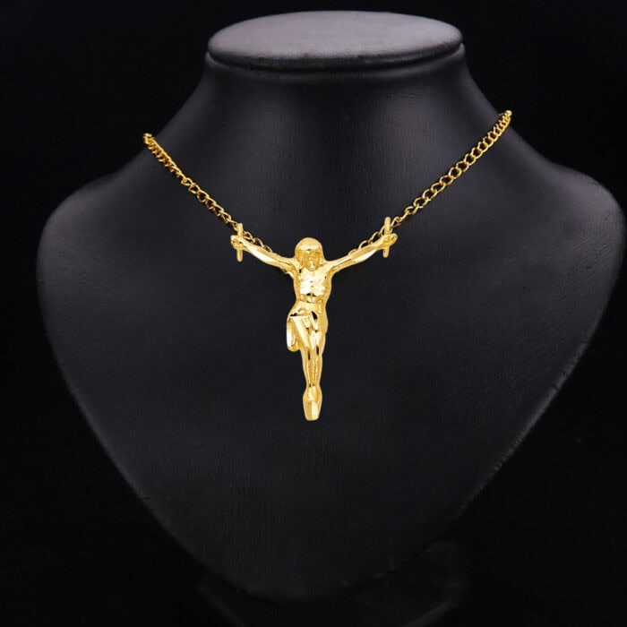 14K Yellow Gold Religious Jesus Christ Body Pendant - Image 2