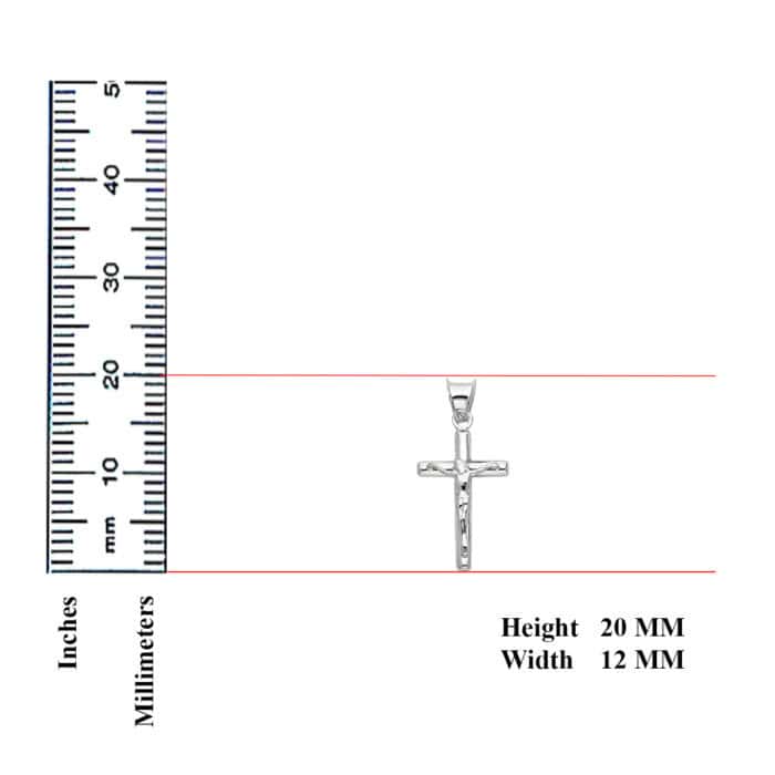14K White Gold Jesus Crucifix Cross Religious Pendant - Image 2