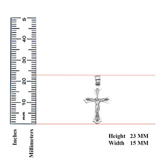 14K White Gold Jesus Crucifix Cross Religious Pendant - Image 3