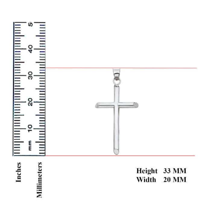 14K White Gold Classic Cross Religious Pendant - Image 3