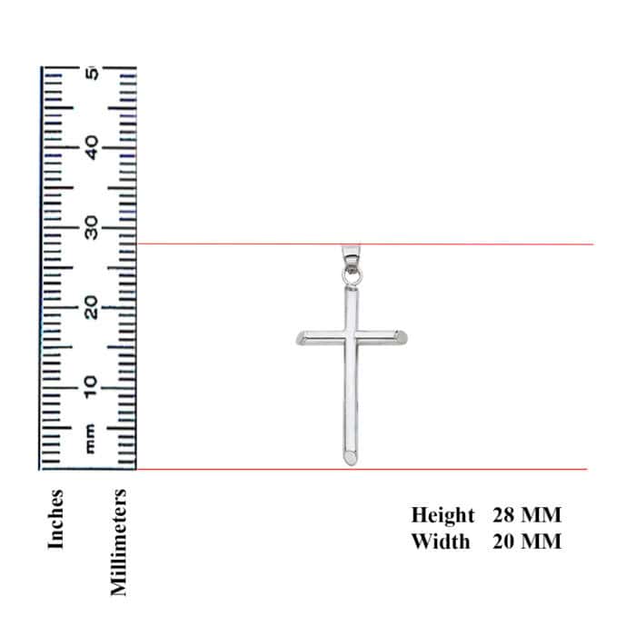 14K White Gold Classic Cross Religious Pendant - Image 2