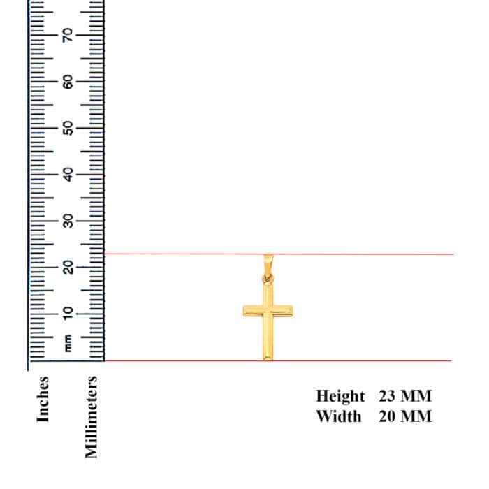 14K Yellow Gold Cross Religious Pendant - Image 2