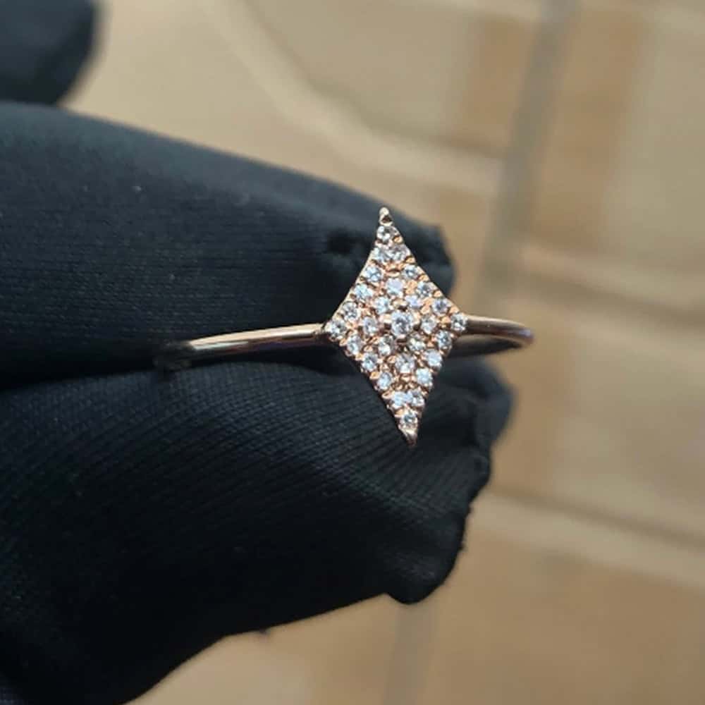 14k Rose Gold Diamond Shape 0.12ct Diamond Ring - Image 3