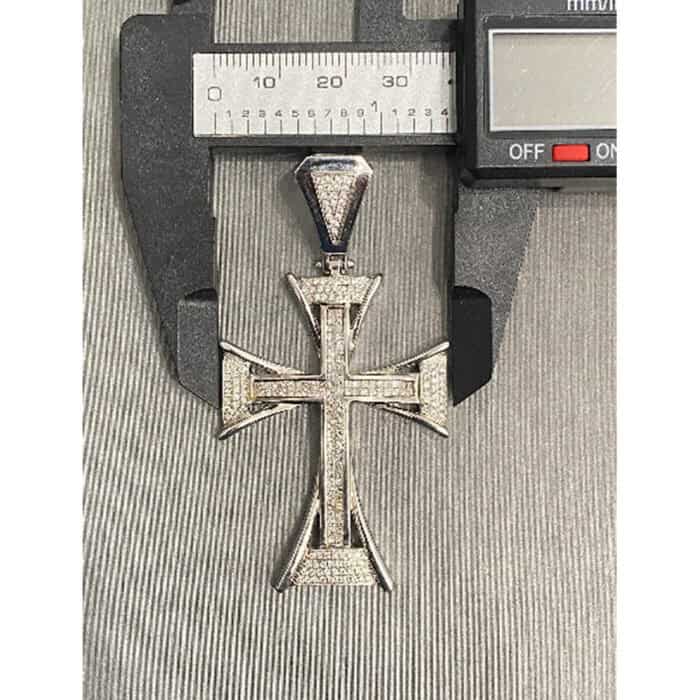DIAMOND CROSS 2CT pendant cross pendant/Mens Diamond Pendant 14kt White Gold huge Cross top diamonds/Crazy diamond pendant 17.95 grams - Image 7