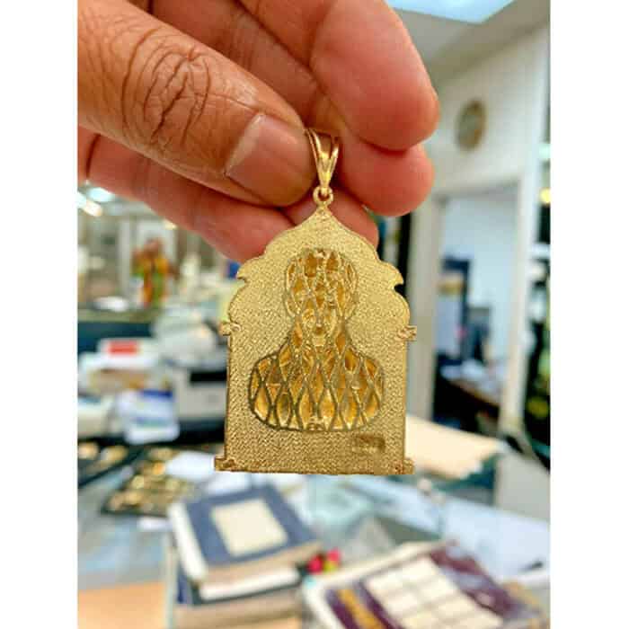 14k Trio Gold Jesus malverde narco saint Sinaloa pendant diamond cut 15.5g - Image 3