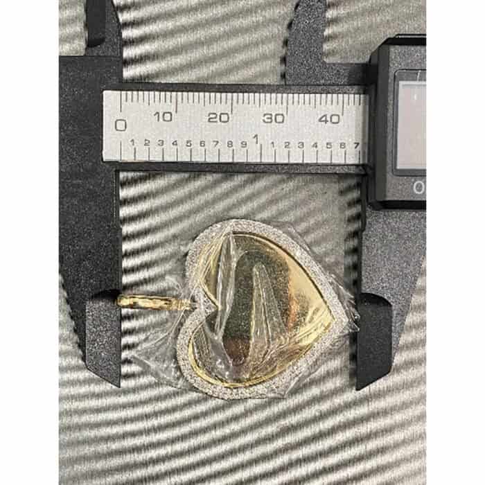 10K Yellow Gold 0.47 Ct Diamond Heart Picture Memory Frame Pendant Charm Diamond Heart Memory Pendant - Image 6