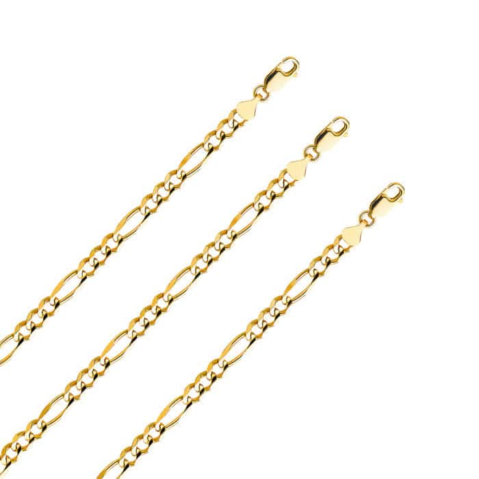 14K Yellow Gold 6 mm Figaro 3+1 Concave Chain - Image 2
