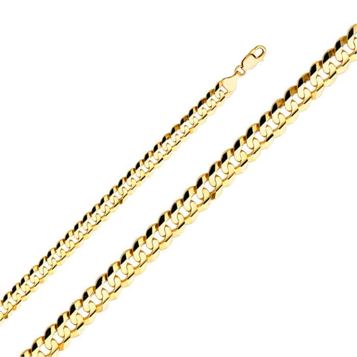 14K Yellow Gold 9.8mm Cuban Concave Chain