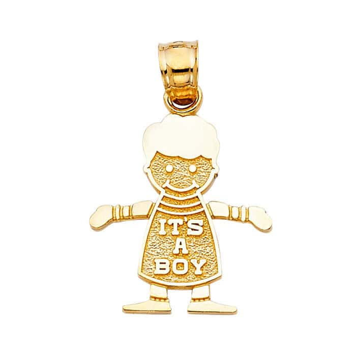 14K Yellow Gold Boy Pendant