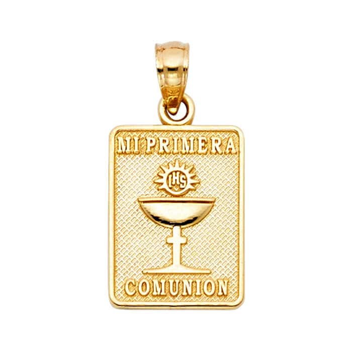 14K Yellow Gold Communion Religious Pendant