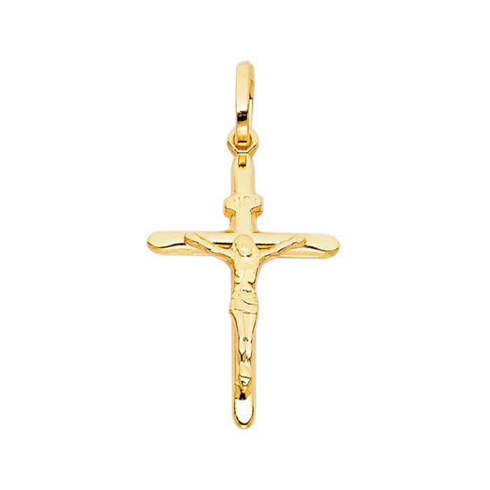 14K Yellow Gold Religious Crucifix Pendant
