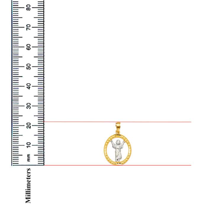 14K Two Tone Gold Baby Jesus Pendant - Image 2