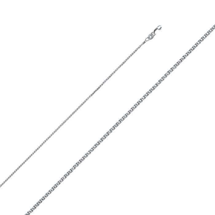 14K White Gold 1.3 mm Flat Open Wheat Chain