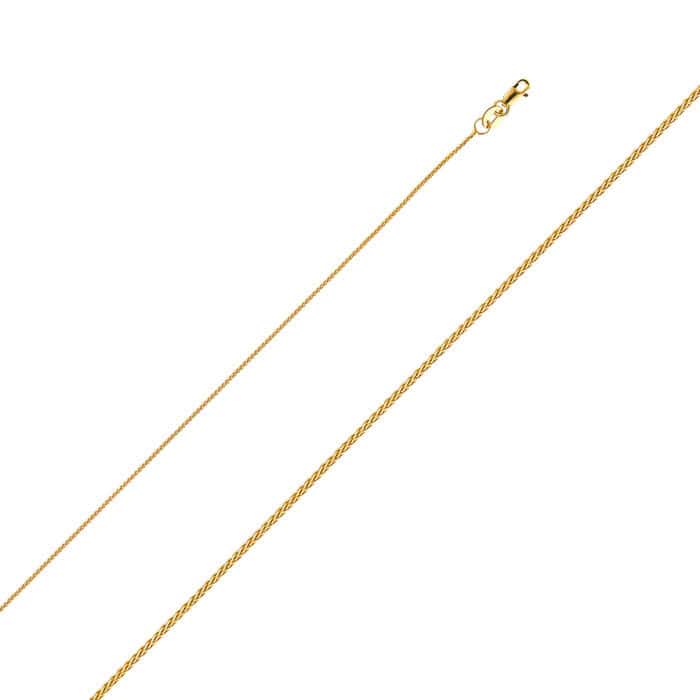 14K Yellow Gold 0.9 mm Wheat Chain