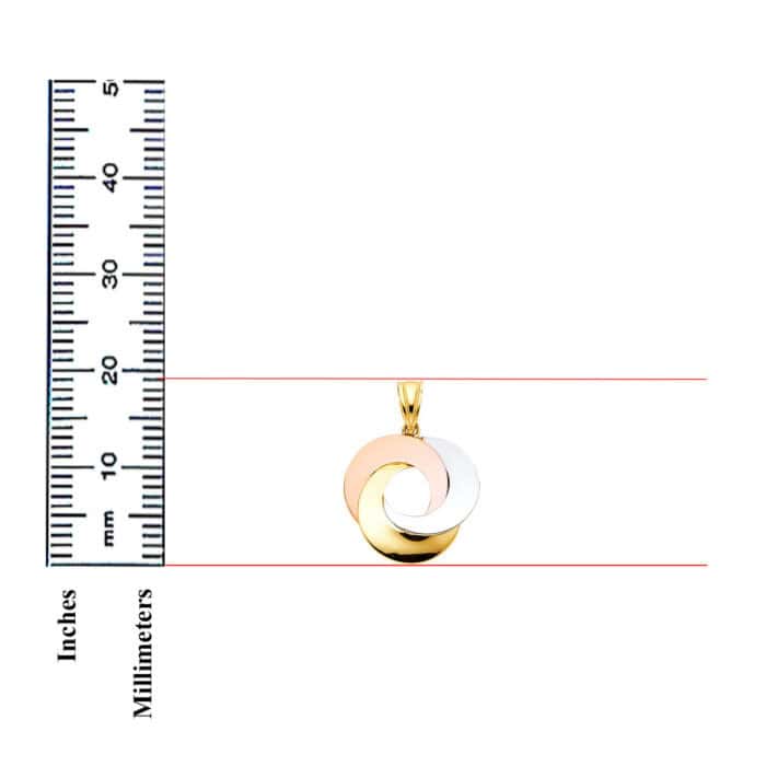 14K Tri  Color Gold Love Circle Pendant - Image 3