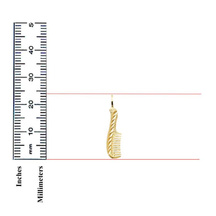 14K Yellow Gold Comb Pendant - Image 3