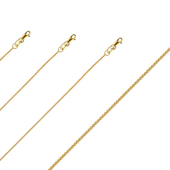 14K Yellow Gold 0.9 mm Wheat Chain - Image 2