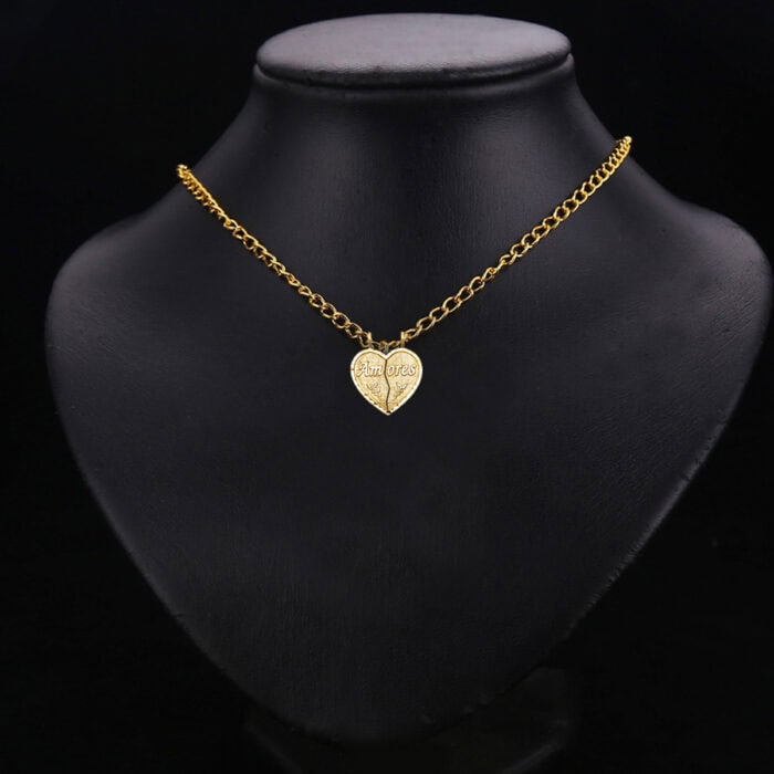 14K Yellow Gold Teamo Heart 2 Piece Pendant - Image 2