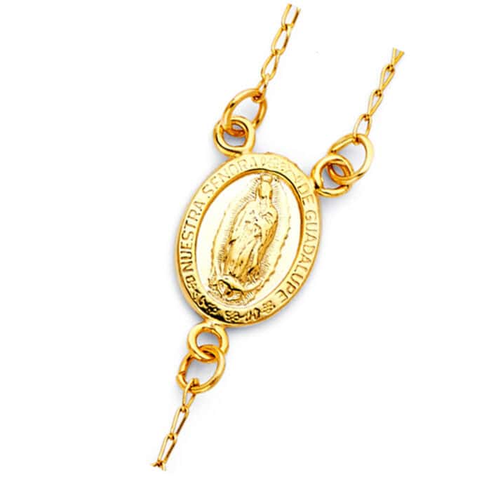 14K Yellow Gold 4mm Ball Rosary Necklace - 26" - Image 4