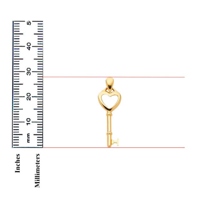 14K Yellow Gold Key to My Heart Pendant - Image 2