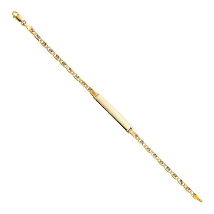 14K Tri Color Gold Valentino DC ID Bracelet - 7.5"