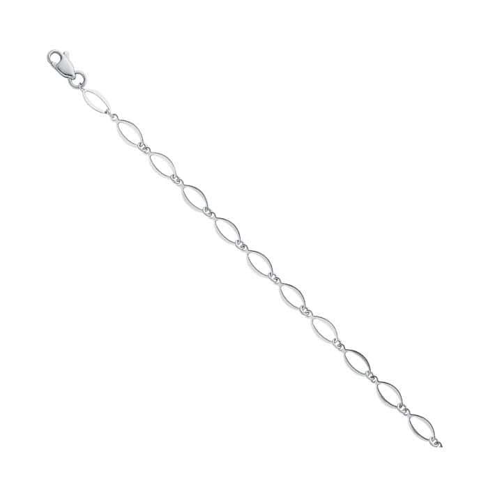 14K White Gold Light Bracelet - 7.25"