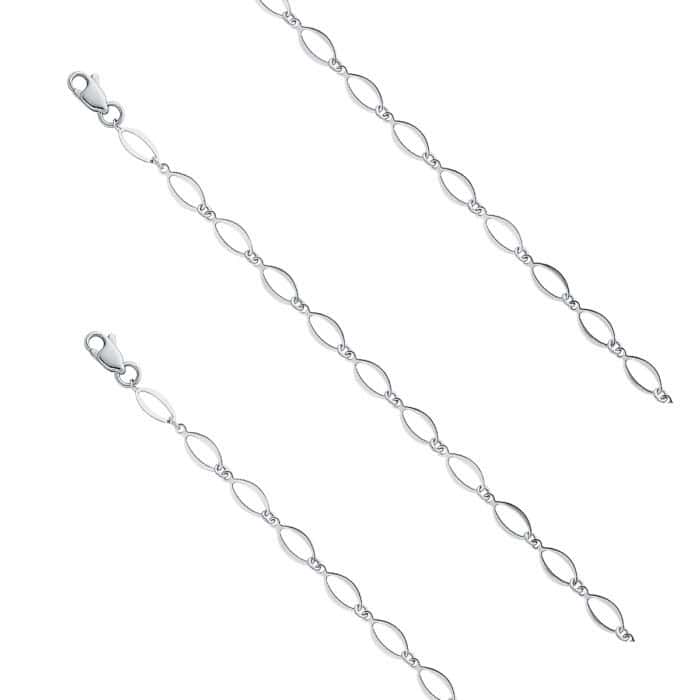 14K White Gold Light Bracelet - 7.25" - Image 2