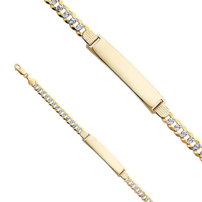 14K Yellow Gold Cuban WP ID Bracelet - 8" - Image 2